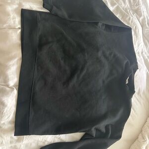 Topshop Black Ribbed Crewneck Top